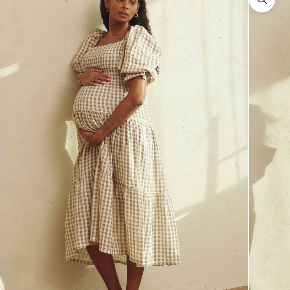 Nothing fits but kiko dress taupe gingham